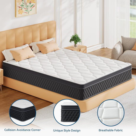 10 Inch Full Mattress in a Box, Memory Foam Hybrid Mattress