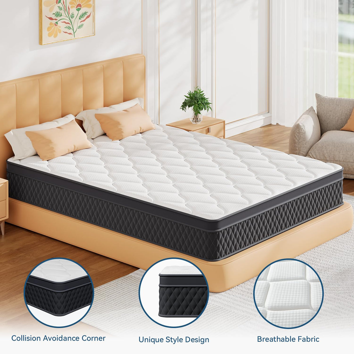 12 Inch Full Mattress in a Box, Memory Foam Hybrid Mattress with Individually Pocketed Springs