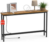 35'' High Narrow Console Table, Behind Couch Table with Outlet, Long Table