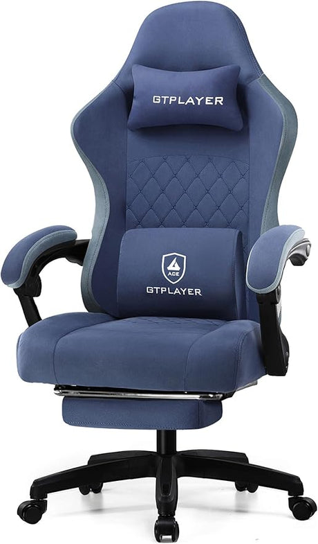 Gaming Chair, Computer Office Chair with Pocket Spring Cushion, Linkage Armrests and