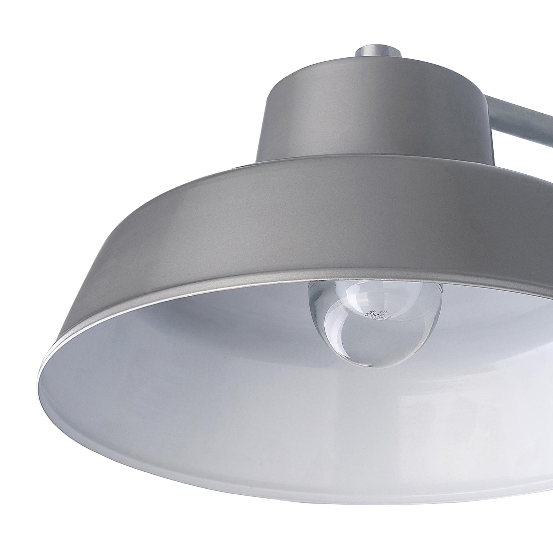 All Weather Outdoor Wall & Ceiling Light - Grey Finish with Clear Glass Globe