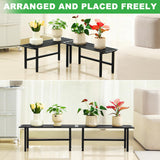 Dipion 2 Pack Metal Plant Stand Outdoor Plant Shelf Indoor,1 Tier Heavy Duty Plant Stands for Multiple Plants,26" L x 10.12" H x 8.75" W,Black