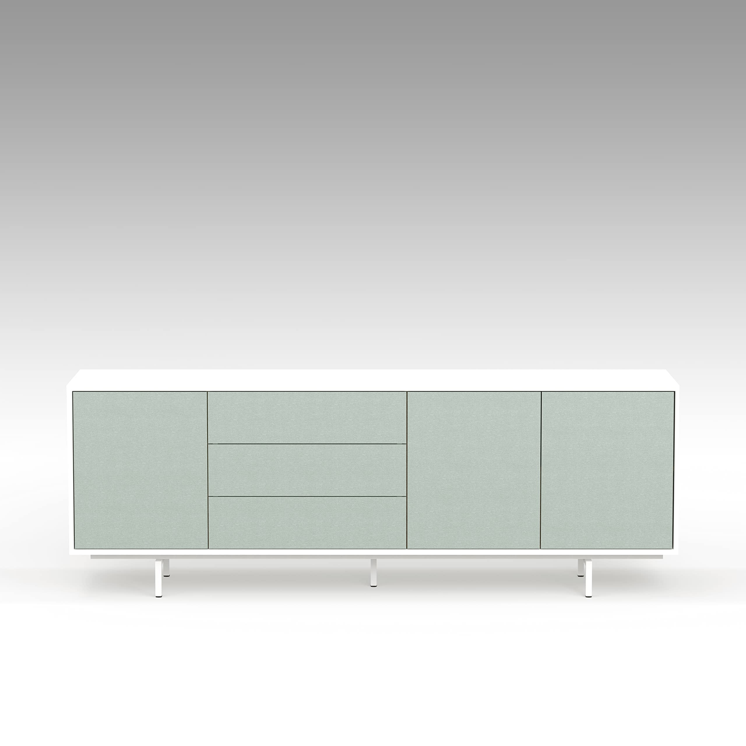 Atlas 78" x 28" Highboy Modern TV Stand Cabinet and Sideboard - White Frame