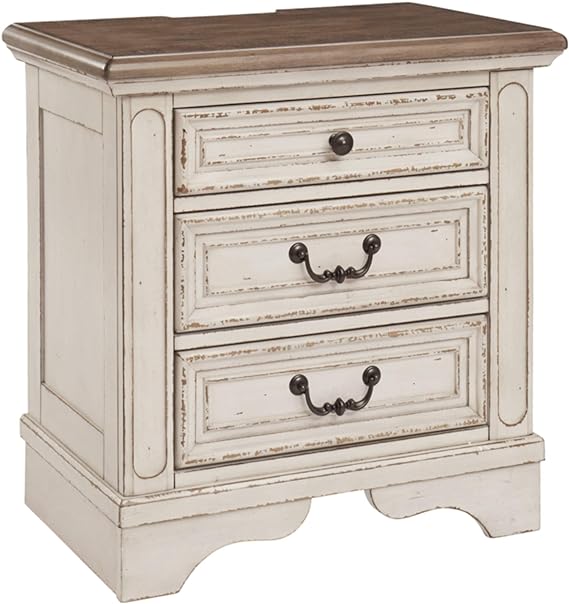 Realyn Nightstand, 1 Drawer, Chipped White