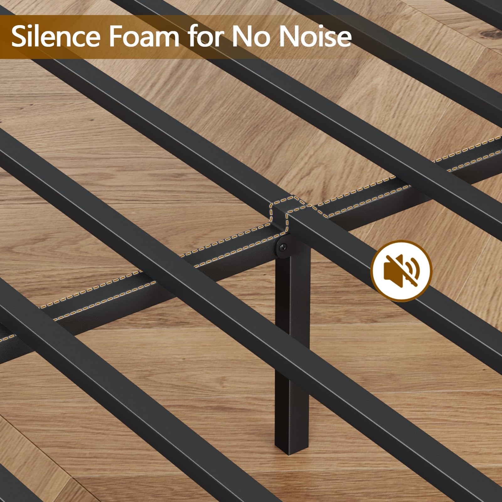 Queen Bed Frame with Storage Drawers and LED Lights