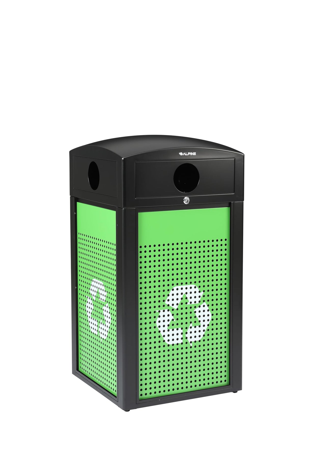 40-Gallon Outdoor Recycling Bin – Commercial Trash Can with Locking Lid