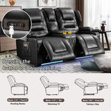 2-Seater Power Loveseat Recliner RV Electric Reclining Sofa Couch Wall