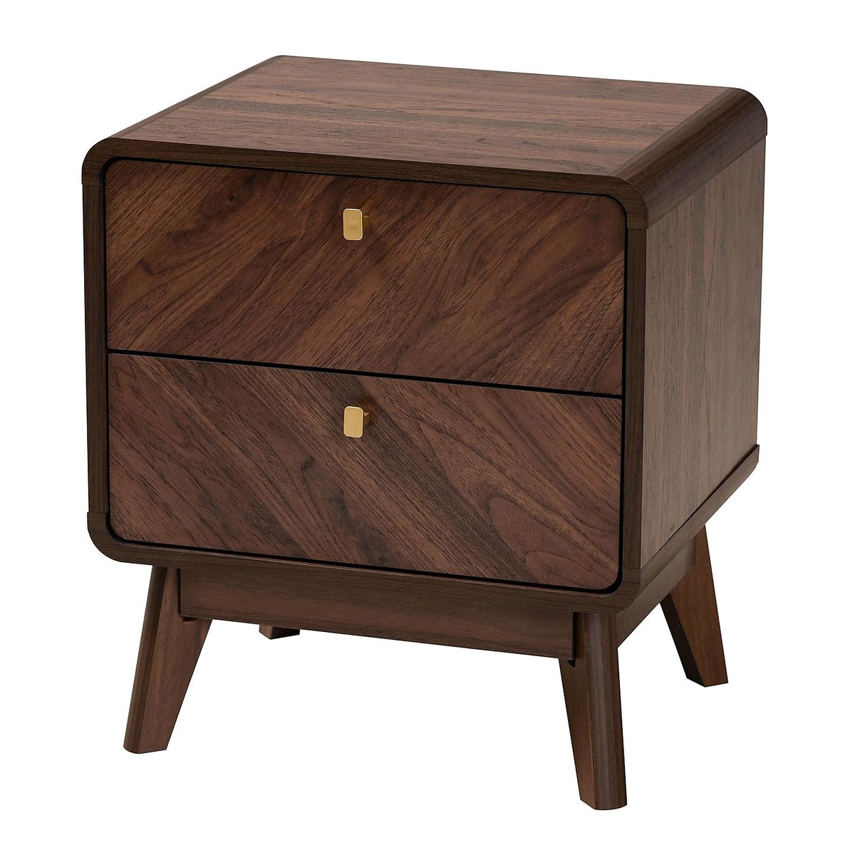 Markell Walnut Brown Finished Wood 2-Drawer Nightstand