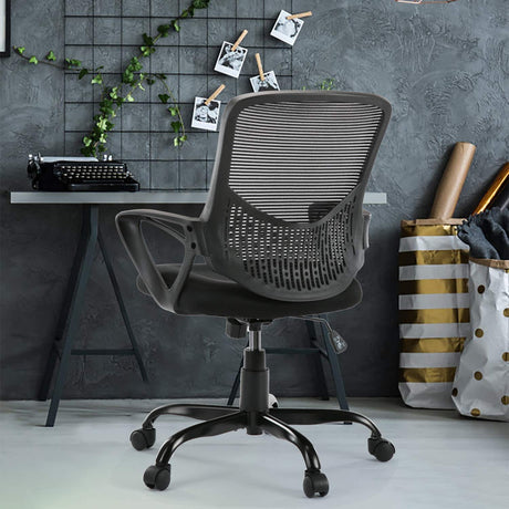 Office Chair, Ergonomic Design Adjustable Rolling Swivel Mesh Desk Chair with Perfect Lumbar Support, Modern Style for Executive Tasks, Black