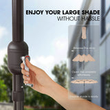 15ft Large Patio Umbrellas with Base Included, Outdoor Double-Sided Umbrella with Crank Handle,