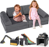 Modular Kids Play Couch, K8 Imaginative Convertible Foam Play Couch for Kids and Toddlers