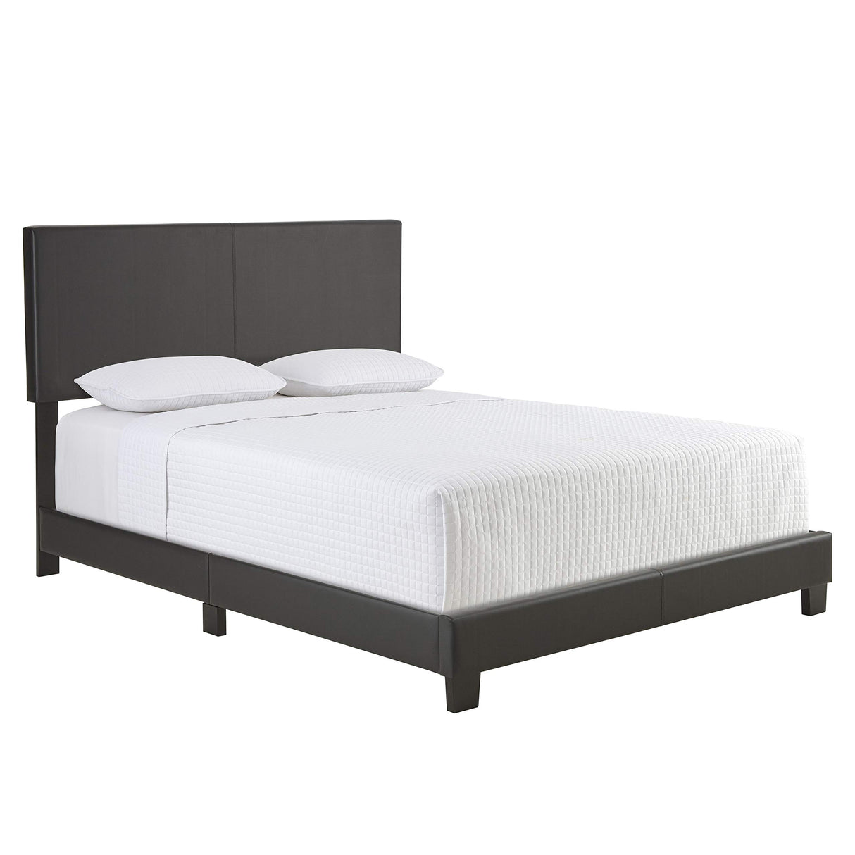 Florence Upholstered Platform Bed Frame Mattress Foundation with Faux Leather