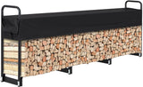 12 Ft Firewood Rack Outdoor, Firewood Rack With Anti-Rust Coating and Waterproof Cover
