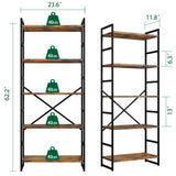 Bookshelf, 5 Tier Bookshelf, Tall Bookcase Shelf for CDs/Movies/Books, Home Office