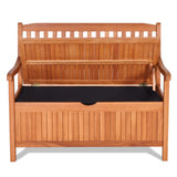 Foldable Outdoor Bench, Garden Bench w/High Back & Armrest, Acacia Wood Bench