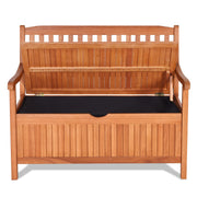 Foldable Outdoor Bench, Garden Bench w/High Back & Armrest, Acacia Wood Bench