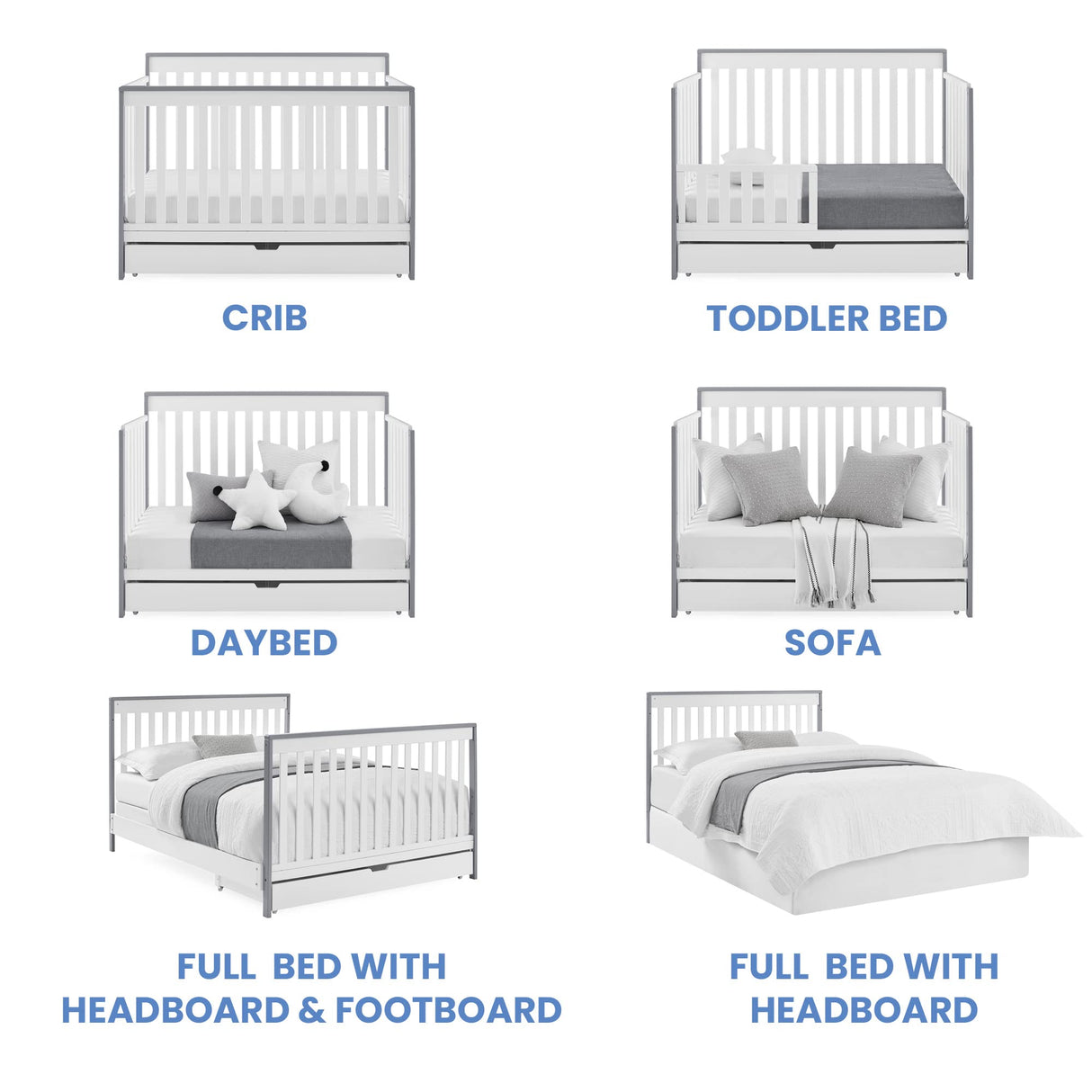 Mercer 6-in-1 Convertible Crib with Storage Trundle, Greenguard Gold Certified,