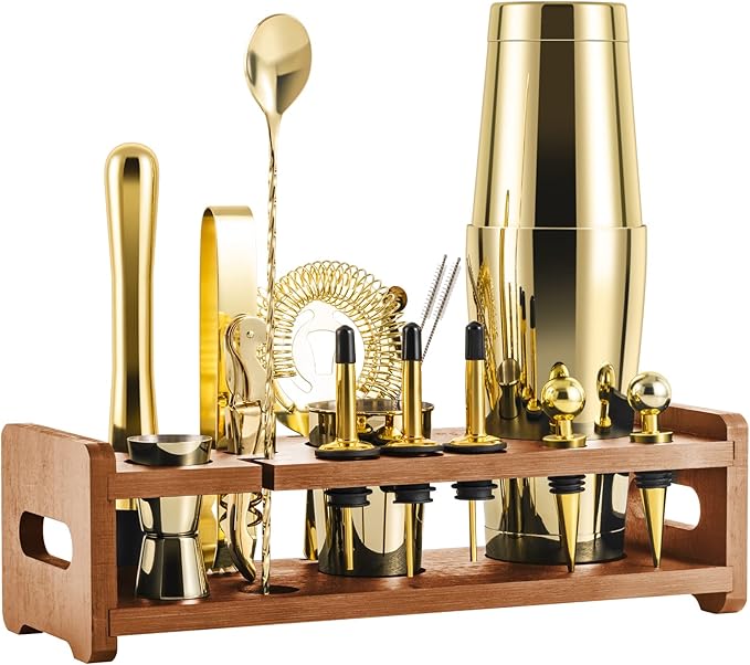 Mixology 24-Piece Bartender Kit,Perfect Home Cocktail Shaker Set for Drink Mixing