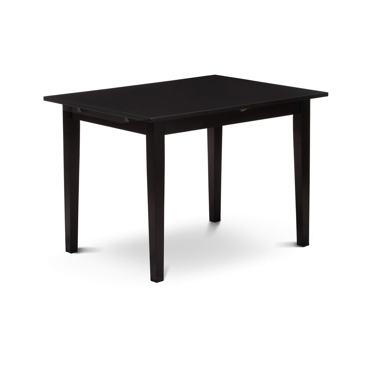 East West Furniture NOAN5-BLK-C 5 Piece Dining Table Set for 4 Includes a Rectangle Kitchen Table with Butterfly Leaf and 4 Linen Fabric Upholstered Chairs, 32x54 Inch, Black
