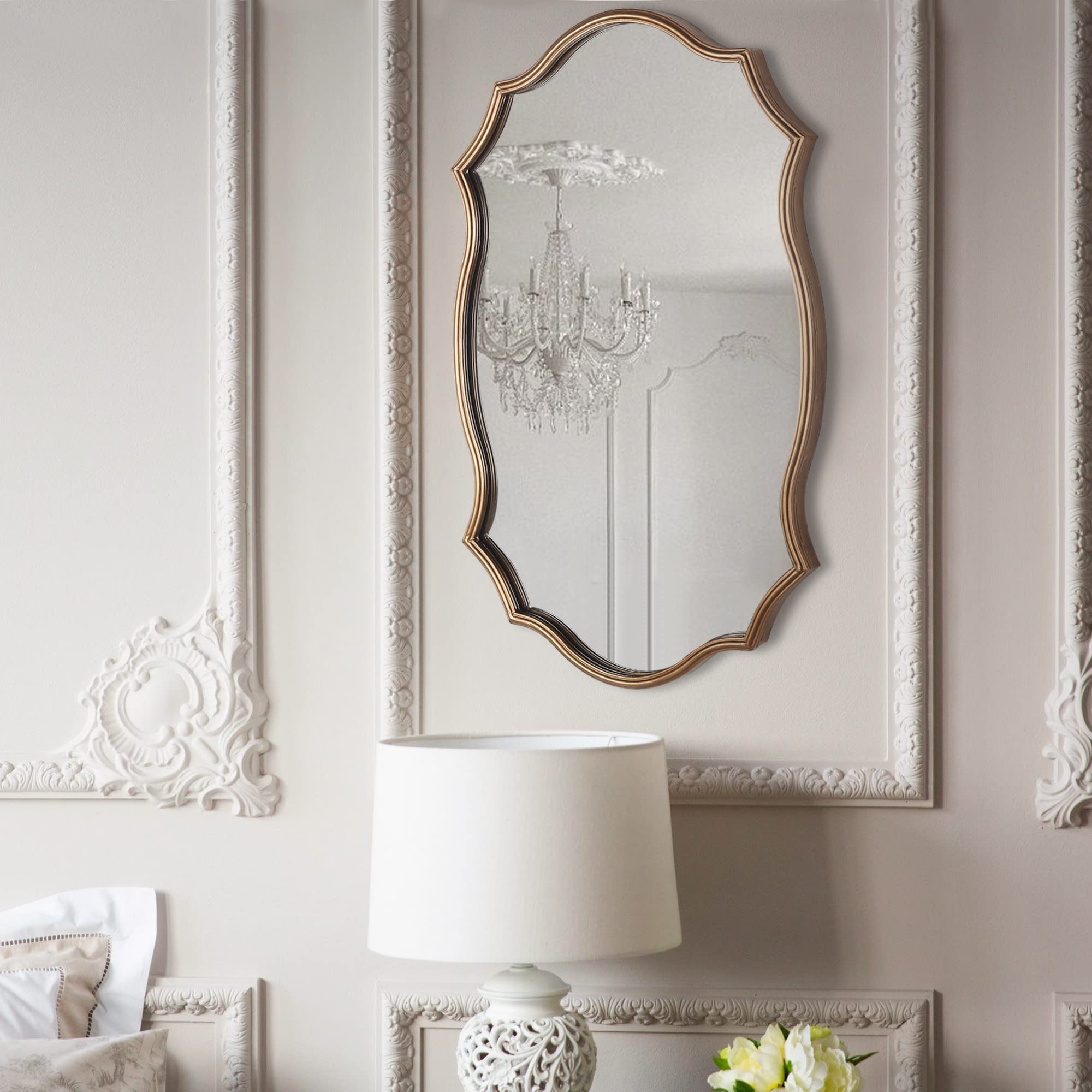 Vintage Gold Wall Mirror 20x30 Inch