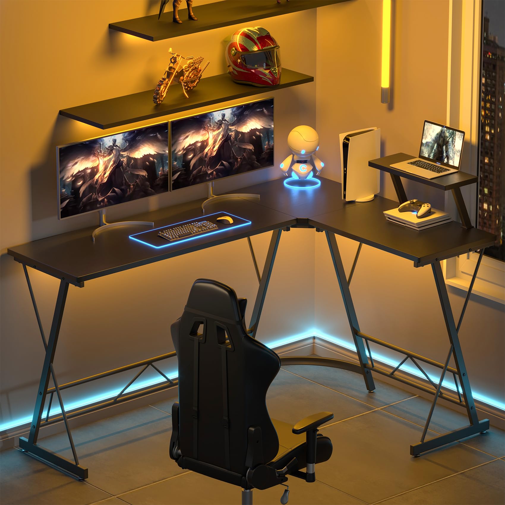 63" L Shaped Computer Desk, Corner Desk, Home Office Desk