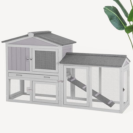 Large Chicken Coop for 6 Chicken Outdoor Chicken House with Large Run