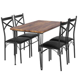 5 Piece Kitchen Room Chairs Set for Dinette, Breakfast Nook, Farmhouse, Small Space