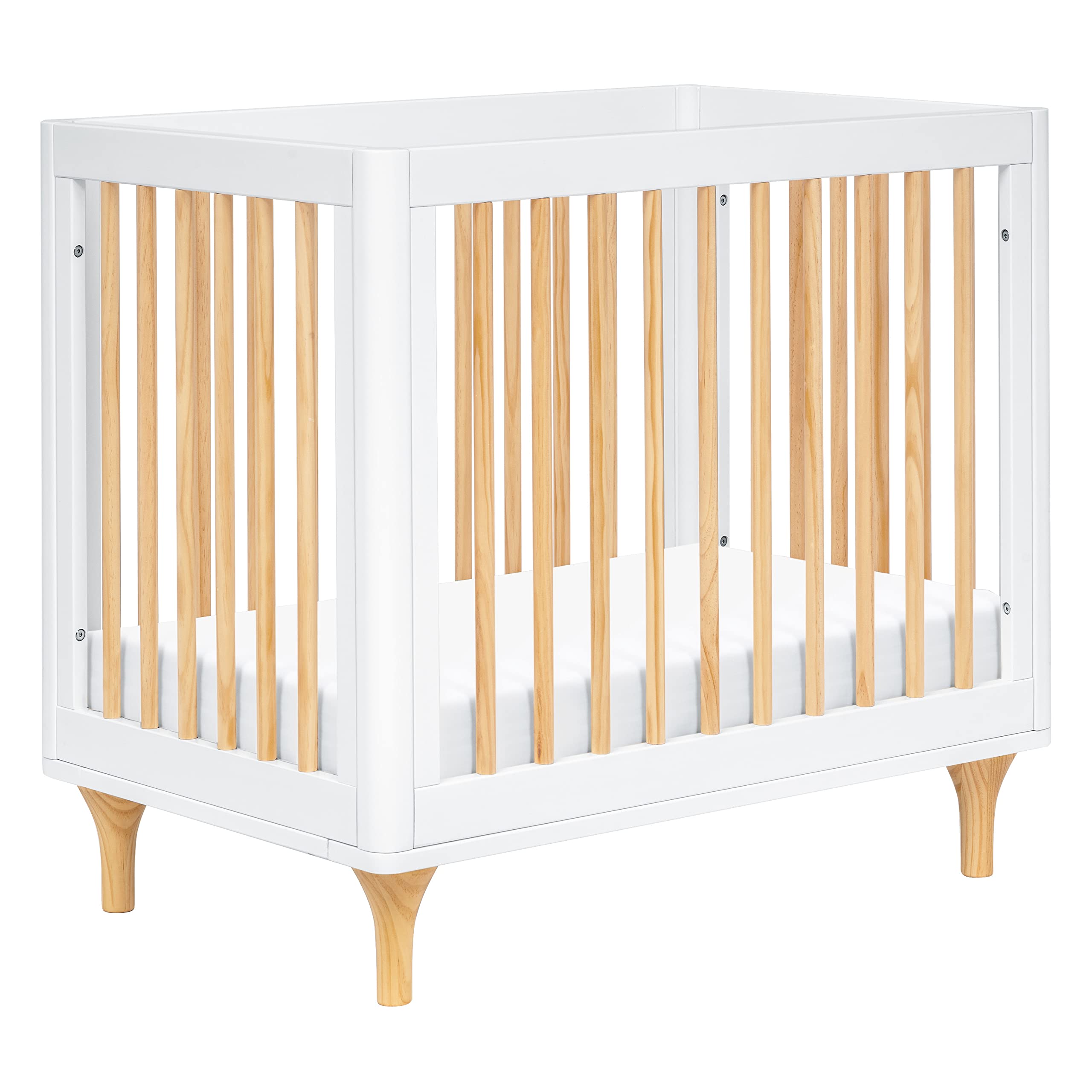 Lolly 4-in-1 Convertible Mini Crib and Twin Bed with Toddler Bed Conversion Kit in White