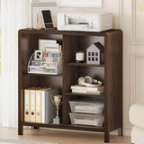5 Cube Bookshelf, Wood Bookcase with 3 Adjustable Shelves