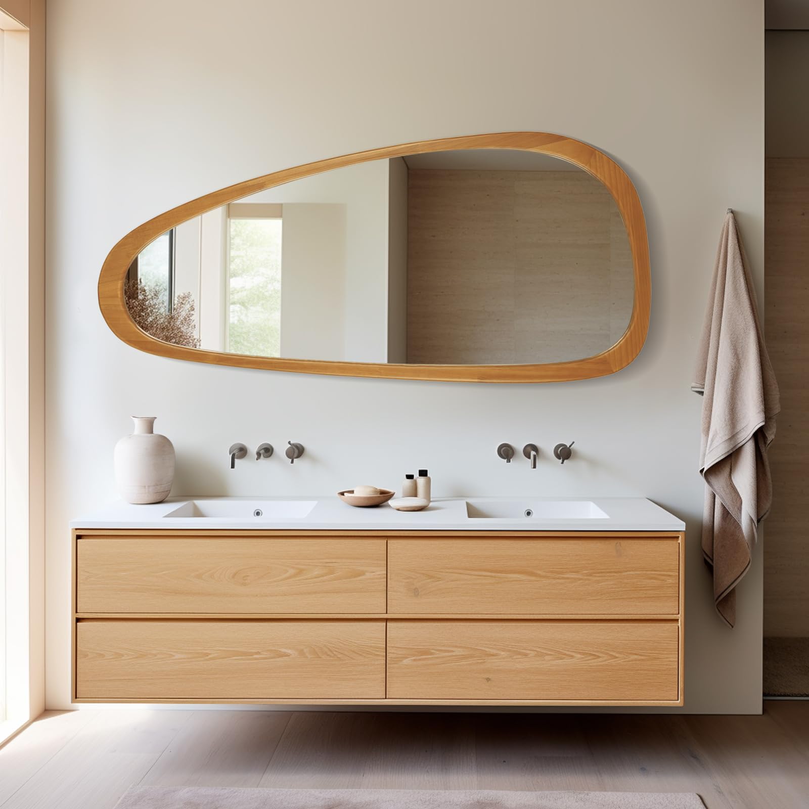 Asymmetrical Mirror, Irregular Mirror Full Length, Boho Wall Mirrors