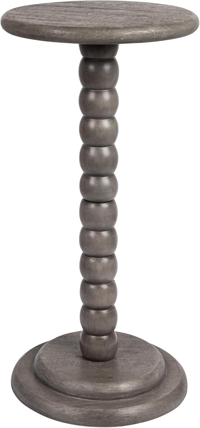 Stacked Pedestal Cocktail Side Table, Dove Grey