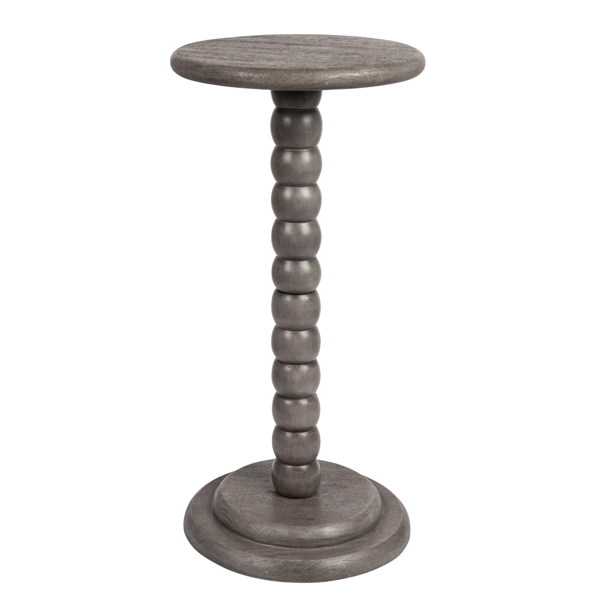 Stacked Pedestal Cocktail Side Table, Dove Grey