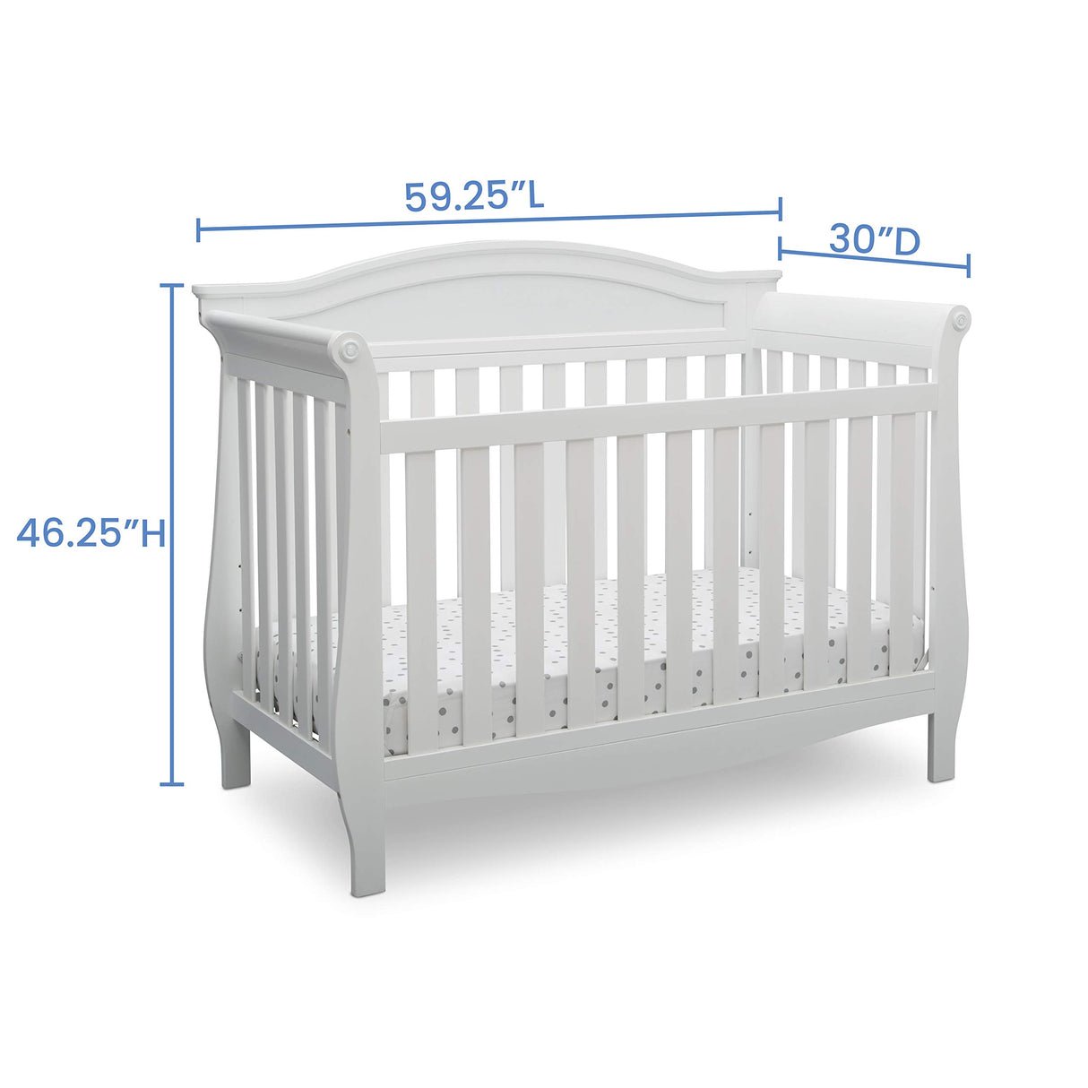 Lancaster 4-in-1 Convertible Baby Crib, Bianca White