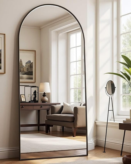 71"x26" Arched Full-Length Mirror with Explosion-Proof HD Glass – Oversized Floor or Wall-Mounted Full