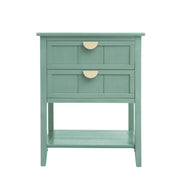 Nightstand, End Table with 2 Drawers, Mid Century Modern Side Table with Shelf Storage