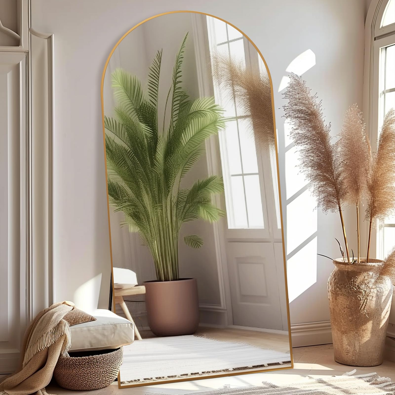 Arched Full Length Mirror, Oversized Floor Mirror