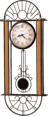 Devahn Wall Clock 625-241 – Wrought-Iron and Wood with Quartz Movement