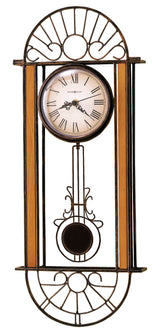 Devahn Wall Clock 625-241 – Wrought-Iron and Wood with Quartz Movement