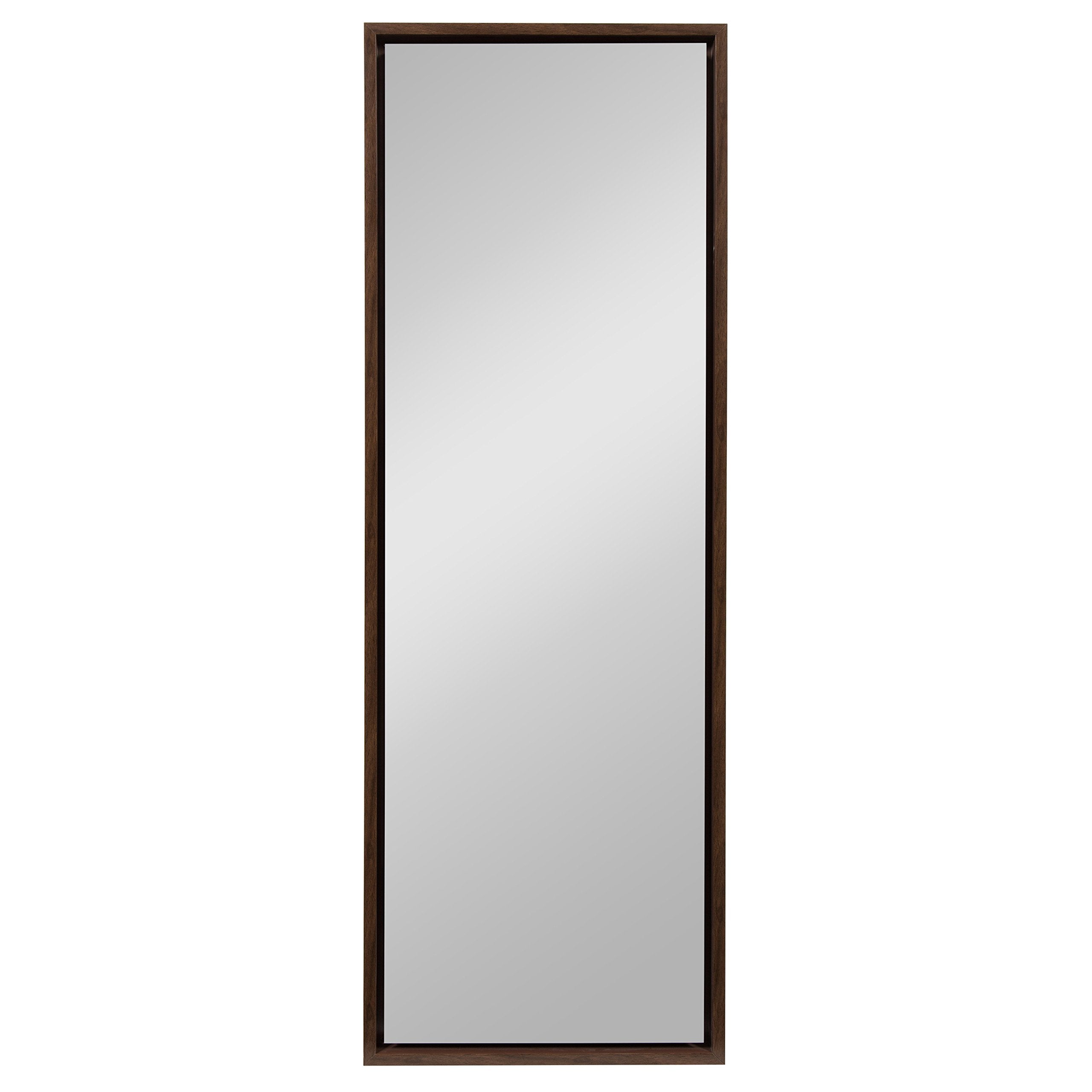 Kate and Laurel Evans Wood Framed Wall Panel Mirror, 16 x 48 Walnut Finish