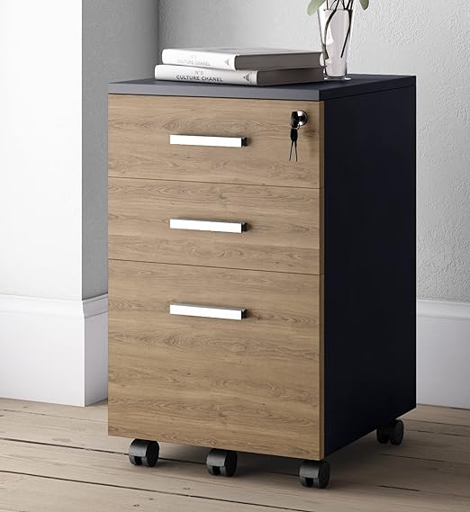 Lazio File Cabinet with Lock - Filing Cabinet for Home and Office