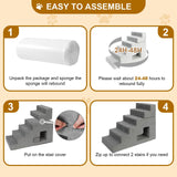 6-Step Dog Stairs for High Beds - 27" Height