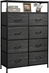 Fabric Dresser for Bedroom, Tall Dresser with 8 Drawers, Storage Tower with Fabric Bins