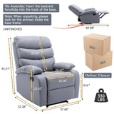 Manual Recliner Chairs for Adults, Lazy Boy Recliner Chair with Tech Cloth,