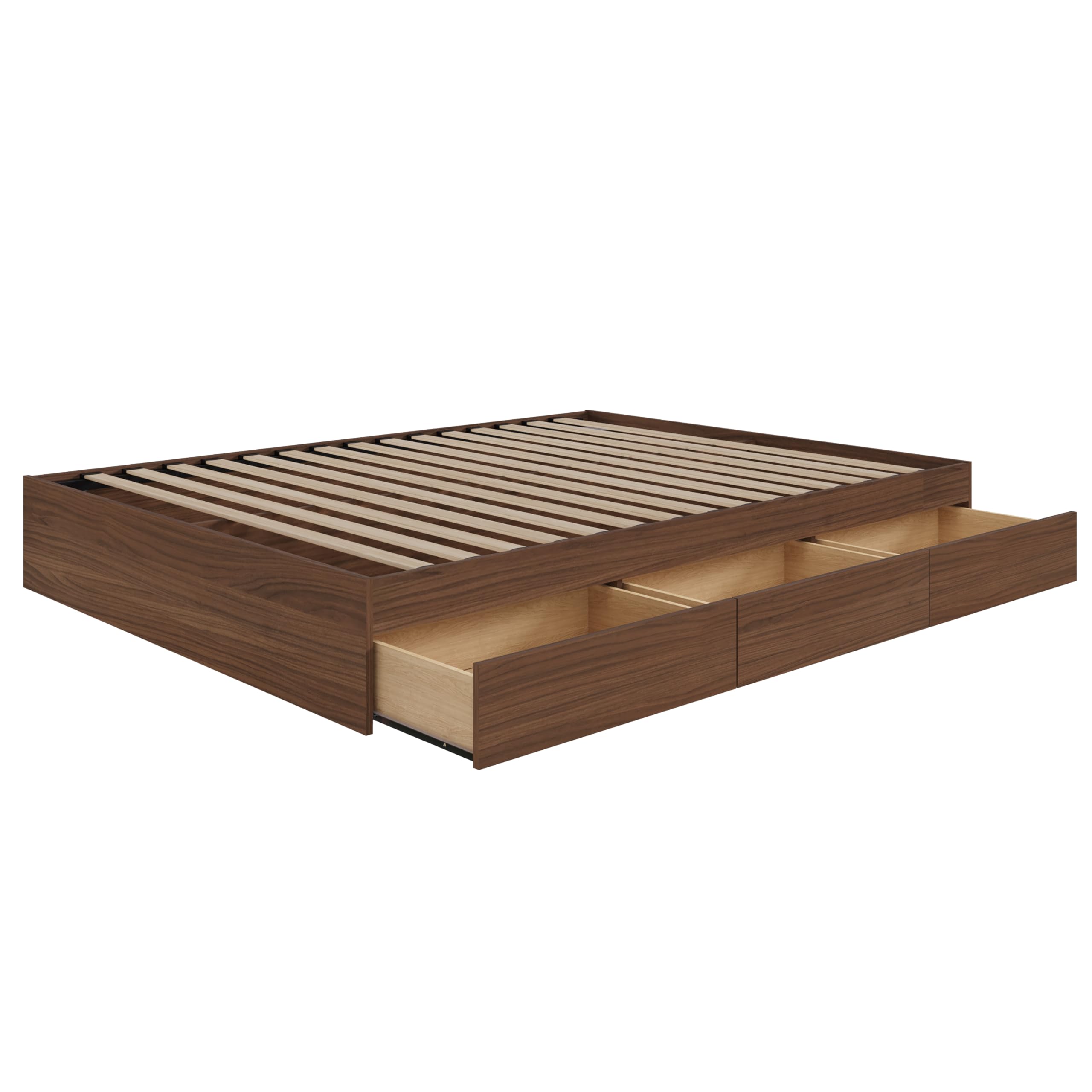 3-Drawer Storage Bed, Queen, Walnut