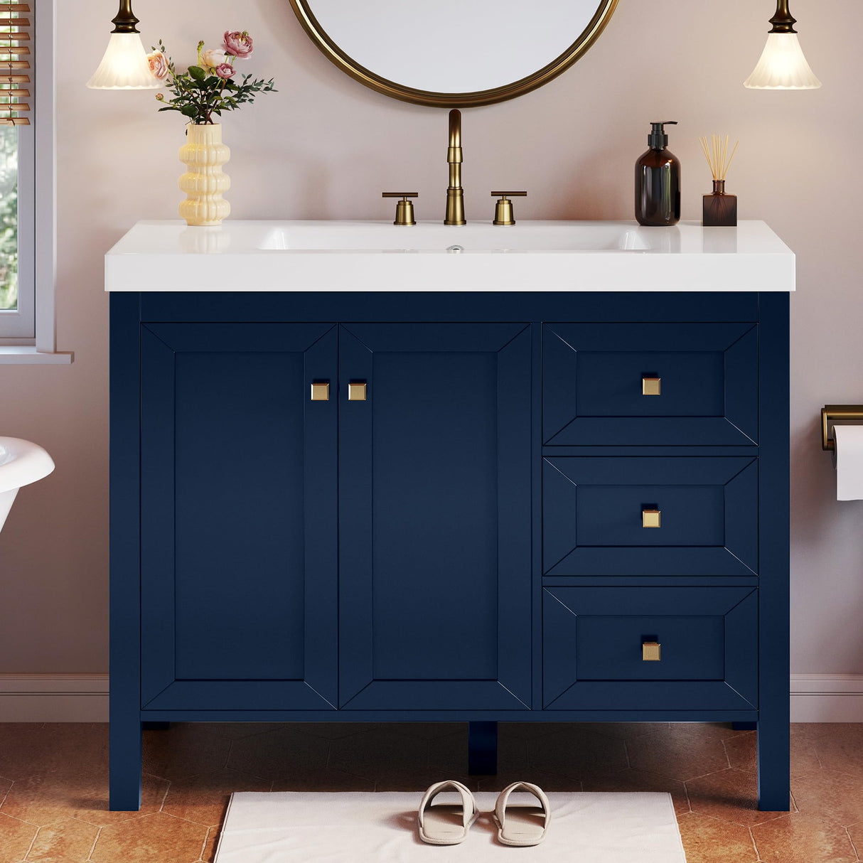42 Inch Bathroom Vanity with Sink Combo, Modern Bathroom Storage Cabinet