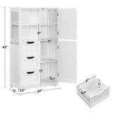 Bathroom Floor Cabinet 42″, Freestanding Storage Cabinet with 3 Drawers,