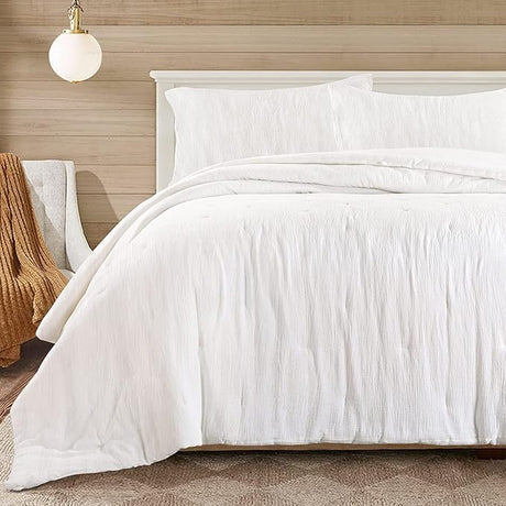 100% Cotton Muslin Comforter Oversized King 120x120, Lightweight and Breathable