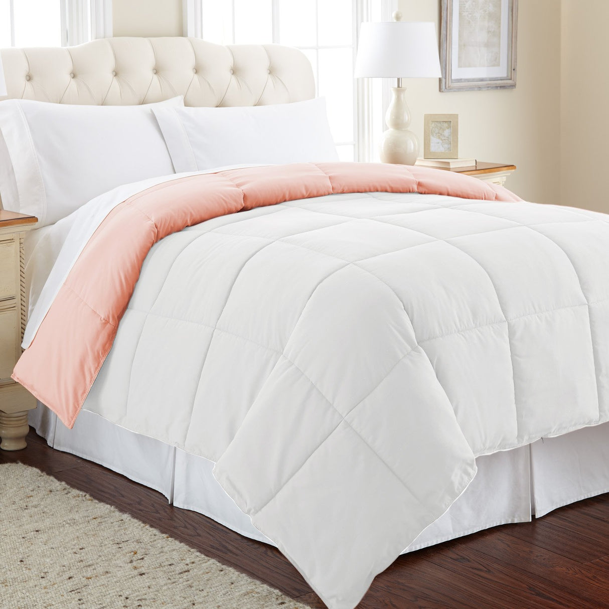 Down Alternative Microfiber Quilted Reversible Comforter & Duvet Insert - Soft