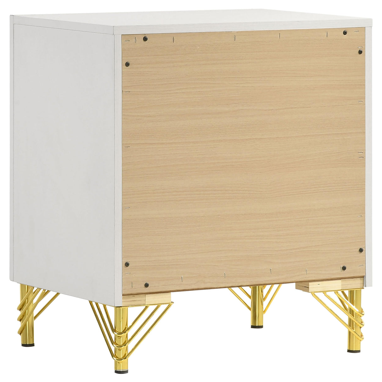 Coaster Lucia 2-Drawer Nightstand White and Gold