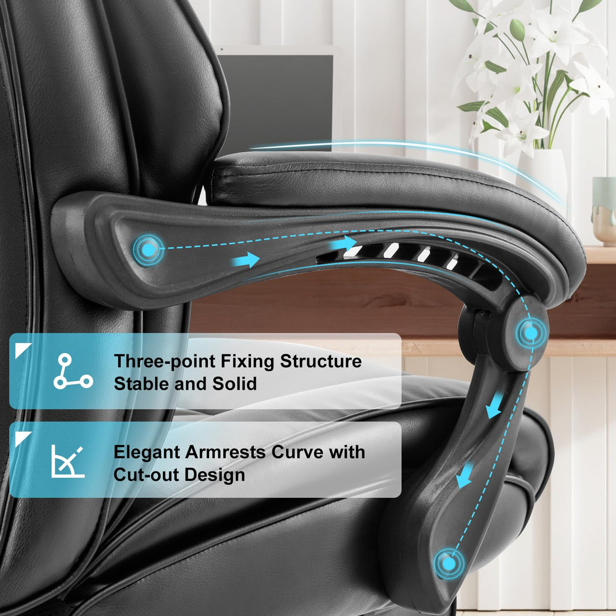 Office Chair with Footrest-Ergonomic High Back Design Executive Computer Desk Chair